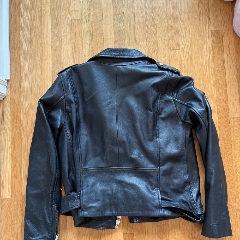 Zara Genuine Leather Biker Jacket - Picture 4 of 4